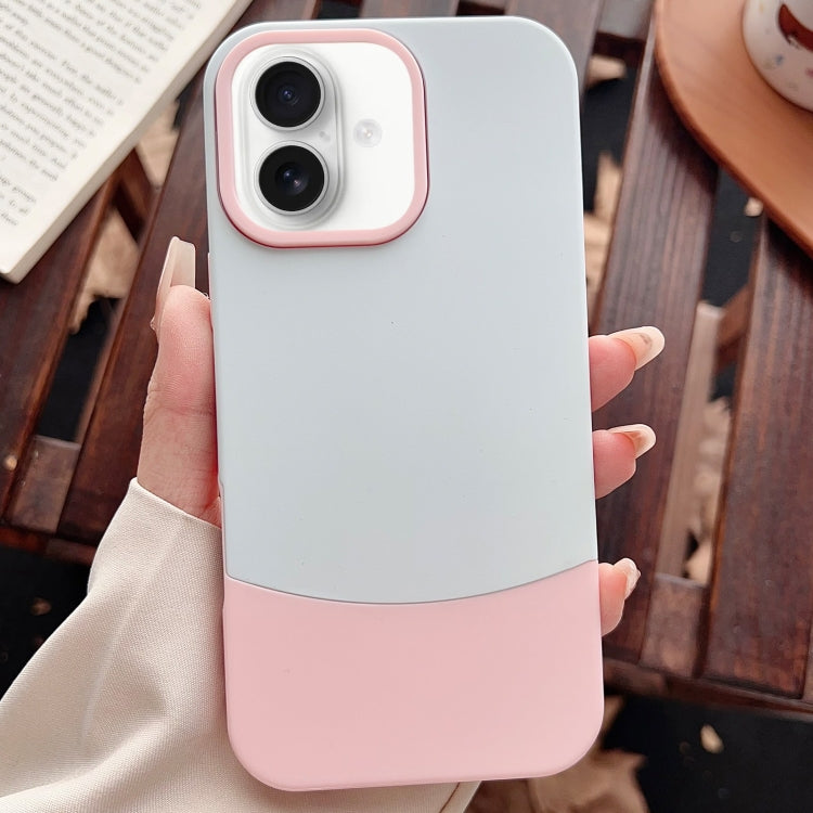 For iPhone 16 Color Contrast 2 in 1 Skin Feel PC Hybrid TPU Phone Case