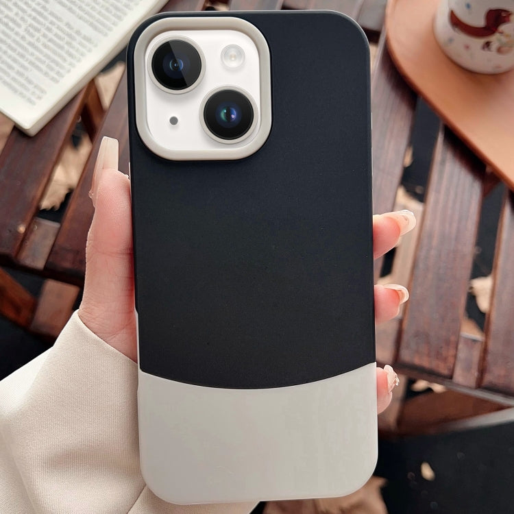 For iPhone 15 Color Contrast 2 in 1 Skin Feel PC Hybrid TPU Phone Case