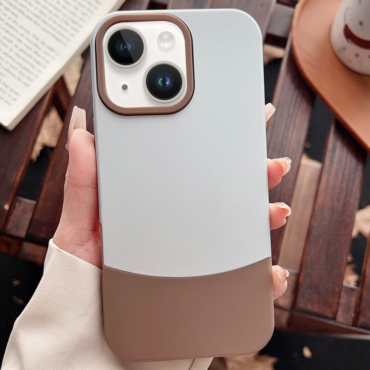 For iPhone 15 Color Contrast 2 in 1 Skin Feel PC Hybrid TPU Phone Case