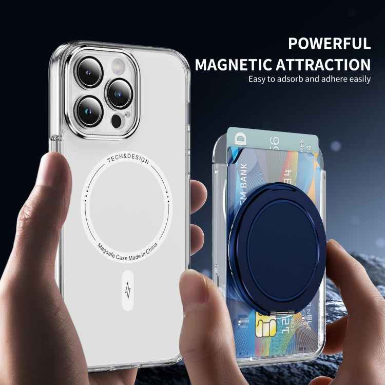 Transparent PC Magnetic Card Bag with 360 Degree Rotating Ring Holder