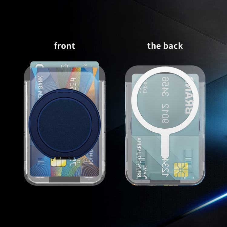 Transparent PC Magnetic Card Bag with 360 Degree Rotating Ring Holder