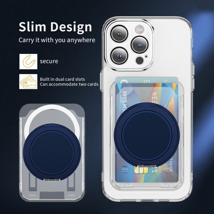 Transparent PC Magnetic Card Bag with 360 Degree Rotating Ring Holder