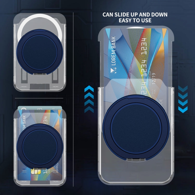 Transparent PC Magnetic Card Bag with 360 Degree Rotating Ring Holder