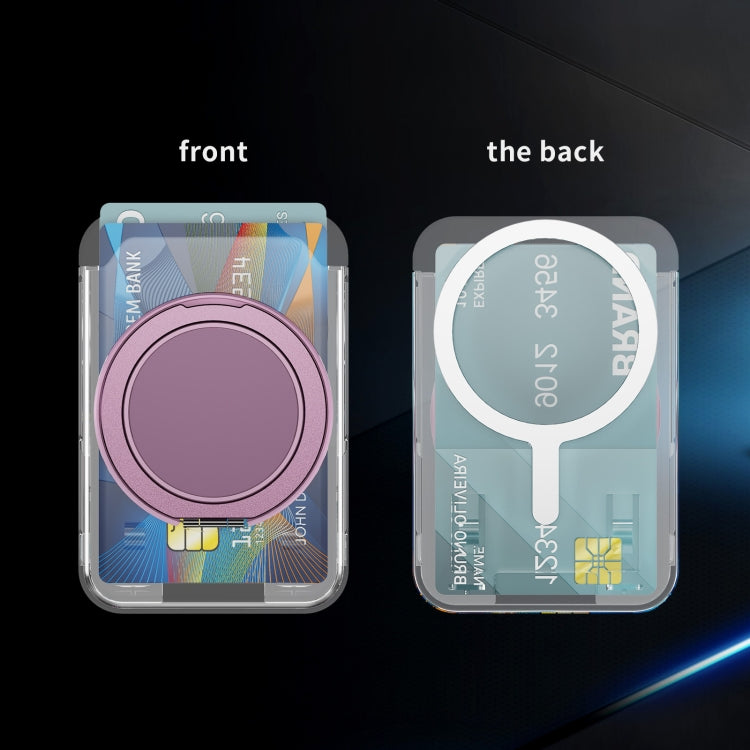 Transparent PC Magnetic Card Bag with 360 Degree Rotating Ring Holder