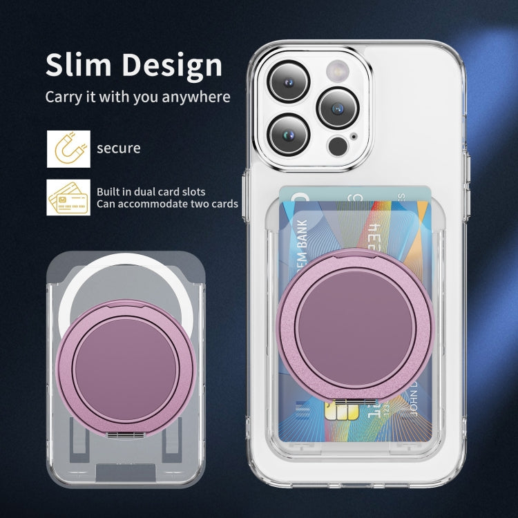 Transparent PC Magnetic Card Bag with 360 Degree Rotating Ring Holder