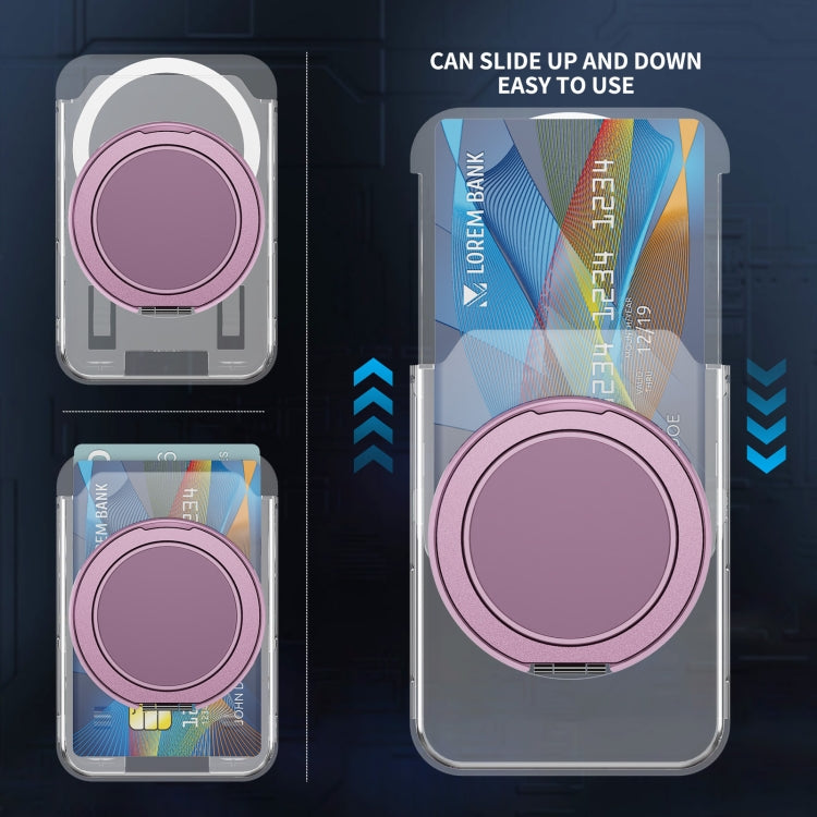 Transparent PC Magnetic Card Bag with 360 Degree Rotating Ring Holder