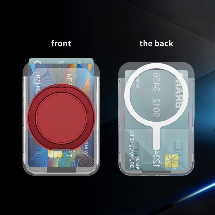 Transparent PC Magnetic Card Bag with 360 Degree Rotating Ring Holder