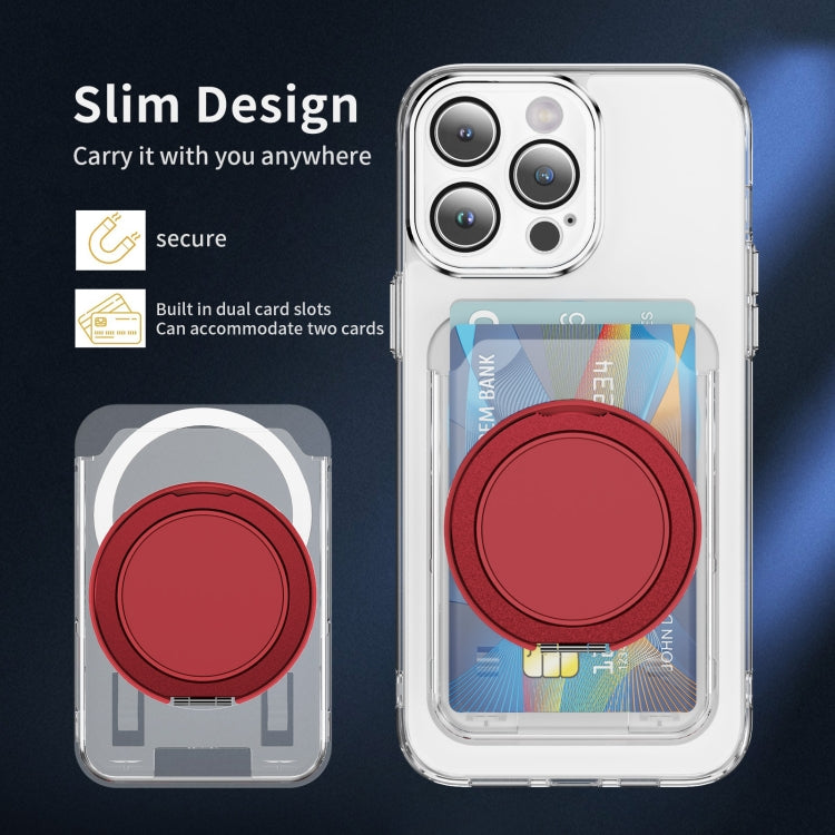 Transparent PC Magnetic Card Bag with 360 Degree Rotating Ring Holder