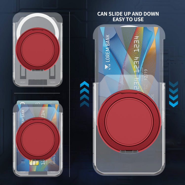 Transparent PC Magnetic Card Bag with 360 Degree Rotating Ring Holder