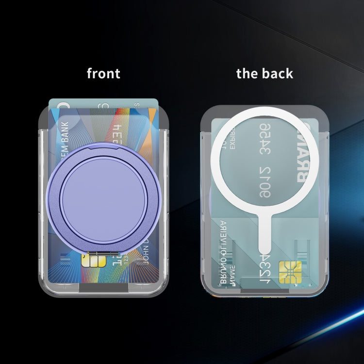 Transparent PC Magnetic Card Bag with 360 Degree Rotating Ring Holder