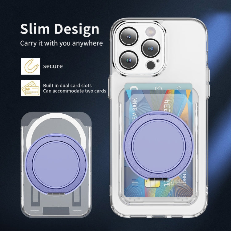 Transparent PC Magnetic Card Bag with 360 Degree Rotating Ring Holder