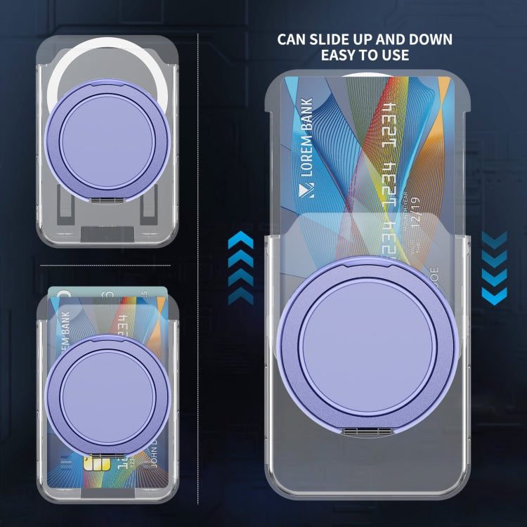 Transparent PC Magnetic Card Bag with 360 Degree Rotating Ring Holder