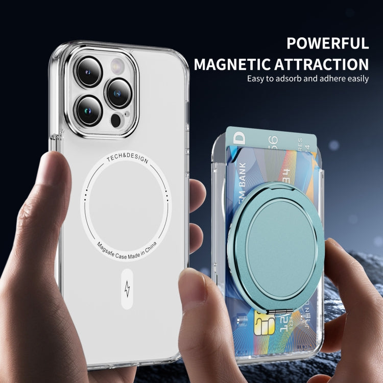 Transparent PC Magnetic Card Bag with 360 Degree Rotating Ring Holder