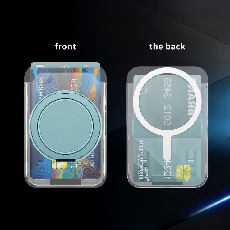 Transparent PC Magnetic Card Bag with 360 Degree Rotating Ring Holder