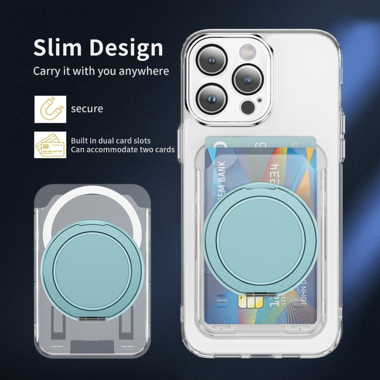 Transparent PC Magnetic Card Bag with 360 Degree Rotating Ring Holder