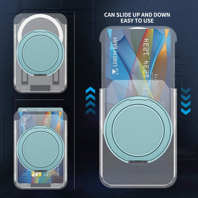 Transparent PC Magnetic Card Bag with 360 Degree Rotating Ring Holder