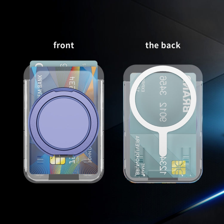 Transparent PC Magnetic Card Bag with 360 Degree Rotating Ring Holder