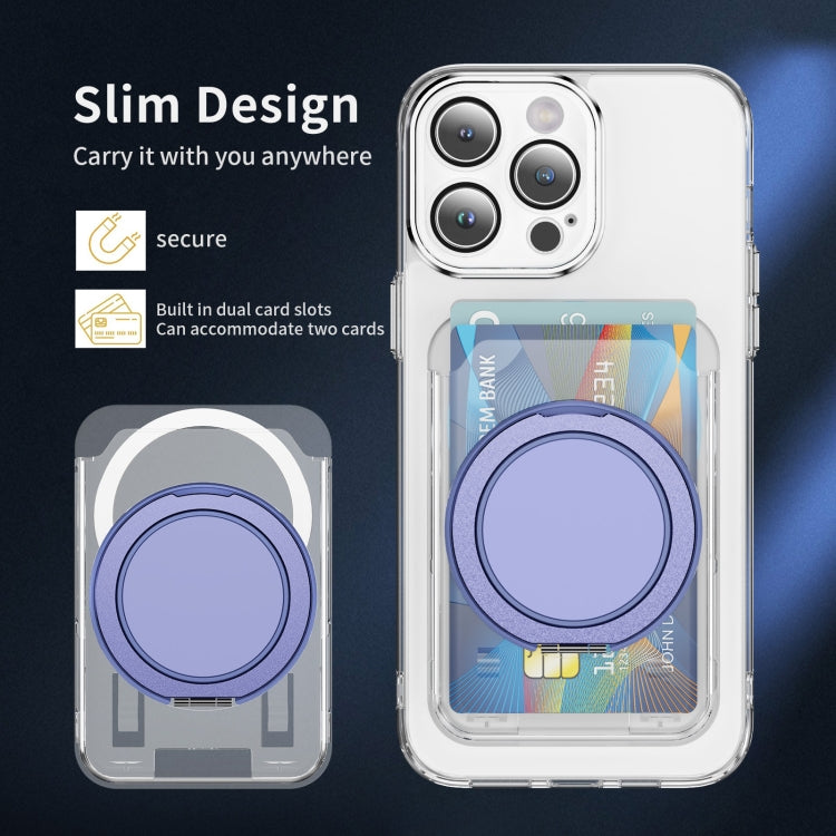 Transparent PC Magnetic Card Bag with 360 Degree Rotating Ring Holder