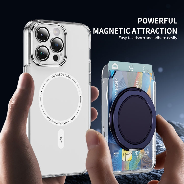 Transparent PC Magnetic Card Bag with 360 Degree Rotating Ring Holder