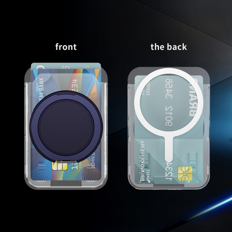 Transparent PC Magnetic Card Bag with 360 Degree Rotating Ring Holder
