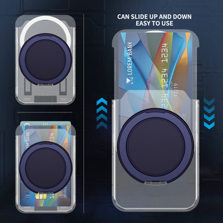 Transparent PC Magnetic Card Bag with 360 Degree Rotating Ring Holder