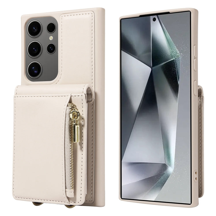 For Samsung Galaxy S25 Ultra 5G Crossbody Lanyard Zipper Wallet Leather Phone Case