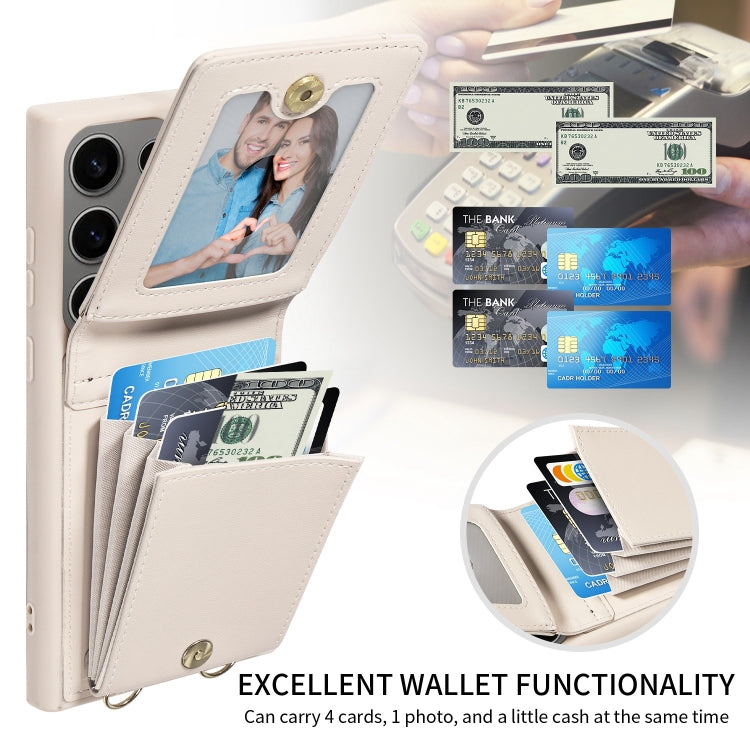 For Samsung Galaxy S25 Ultra 5G Crossbody Lanyard Zipper Wallet Leather Phone Case