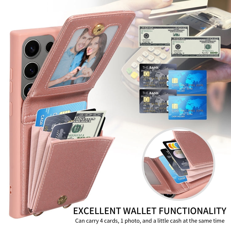 For Samsung Galaxy S25 Ultra 5G Crossbody Lanyard Zipper Wallet Leather Phone Case