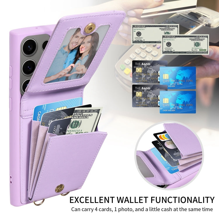 For Samsung Galaxy S25 Ultra 5G Crossbody Lanyard Zipper Wallet Leather Phone Case