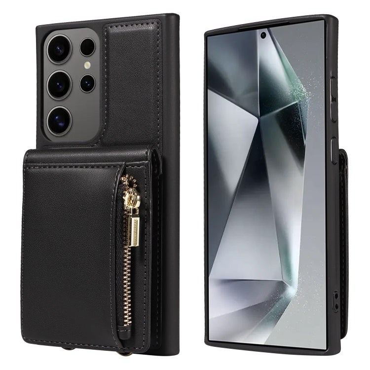 For Samsung Galaxy S25 Ultra 5G Crossbody Lanyard Zipper Wallet Leather Phone Case