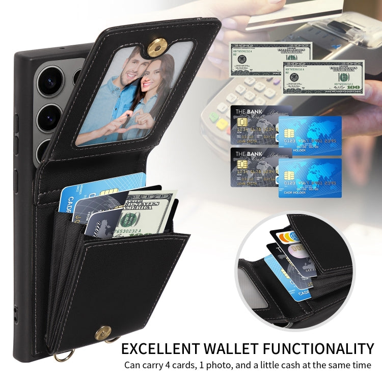 For Samsung Galaxy S25 Ultra 5G Crossbody Lanyard Zipper Wallet Leather Phone Case