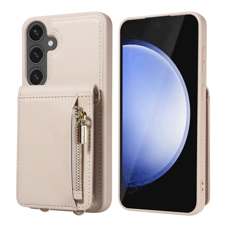 For Samsung Galaxy S24 FE 5G Crossbody Lanyard Zipper Wallet Leather Phone Case