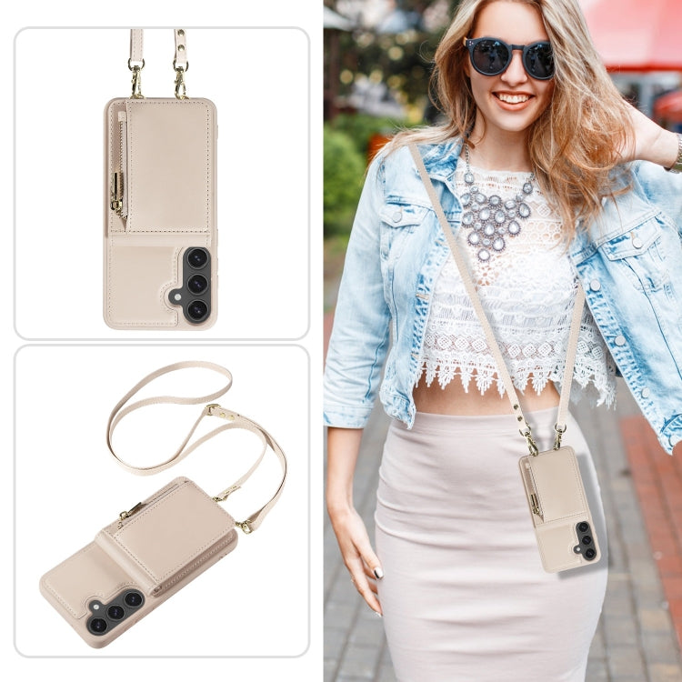 For Samsung Galaxy S24 FE 5G Crossbody Lanyard Zipper Wallet Leather Phone Case
