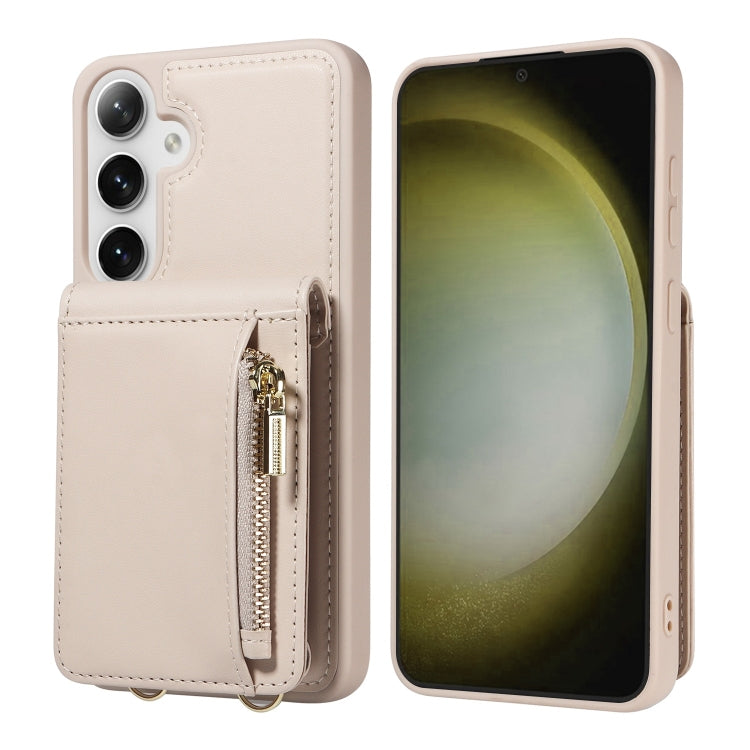 For Samsung Galaxy S25+ 5G Crossbody Lanyard Zipper Wallet Leather Phone Case