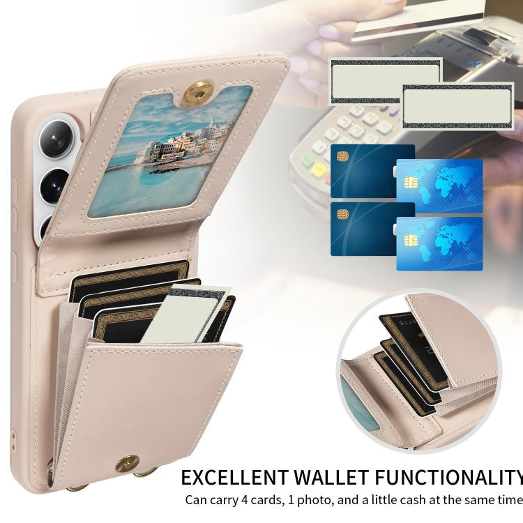 For Samsung Galaxy S25+ 5G Crossbody Lanyard Zipper Wallet Leather Phone Case
