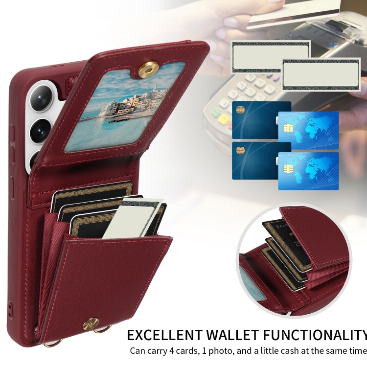 For Samsung Galaxy S25+ 5G Crossbody Lanyard Zipper Wallet Leather Phone Case