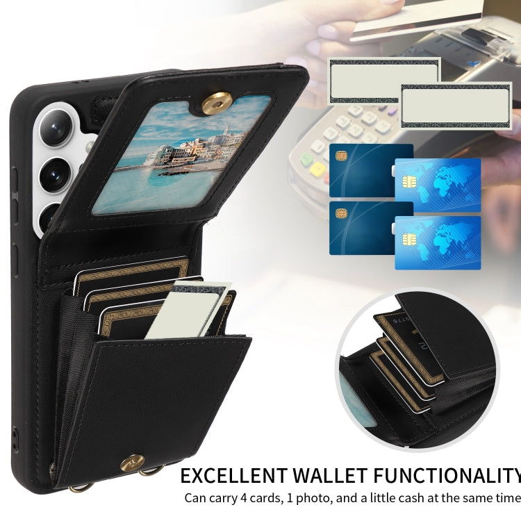 For Samsung Galaxy S25+ 5G Crossbody Lanyard Zipper Wallet Leather Phone Case