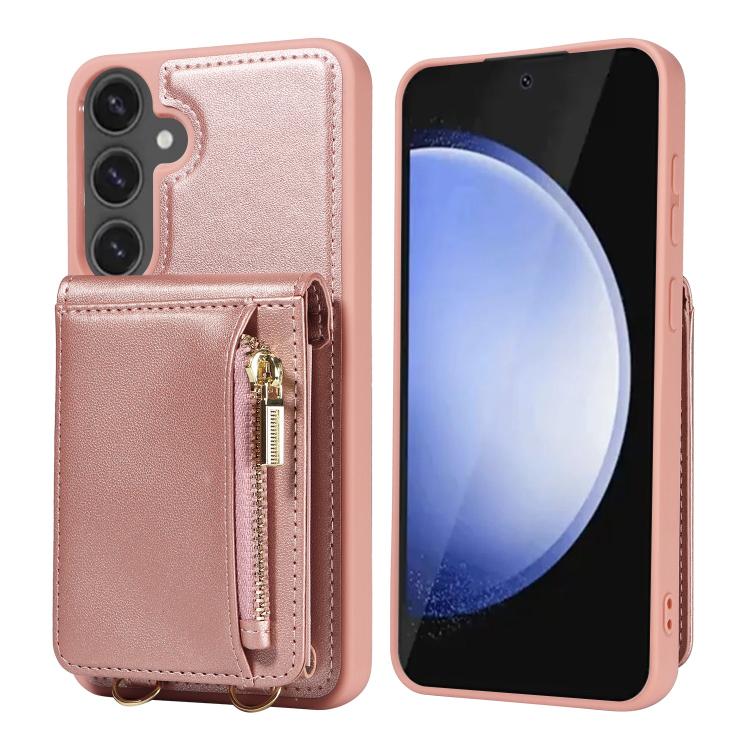 For Samsung Galaxy S25 FE 5G Crossbody Lanyard Zipper Wallet Leather Phone Case