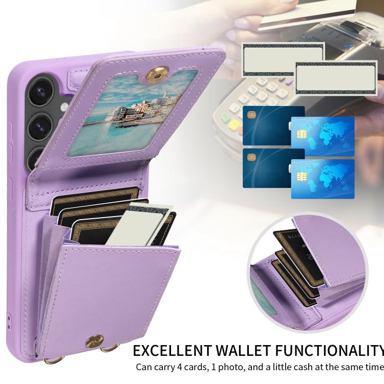 For Samsung Galaxy S25 FE 5G Crossbody Lanyard Zipper Wallet Leather Phone Case