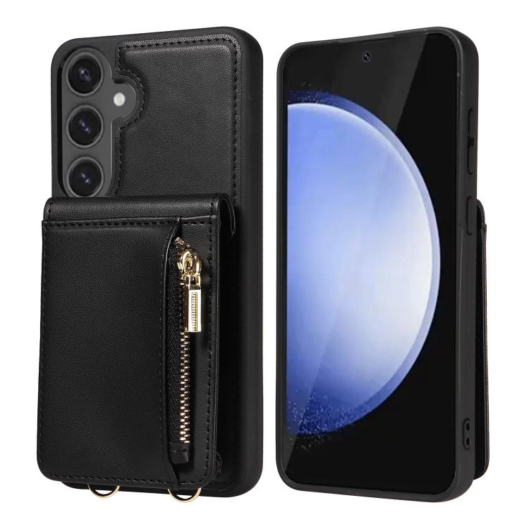 For Samsung Galaxy S25 FE 5G Crossbody Lanyard Zipper Wallet Leather Phone Case