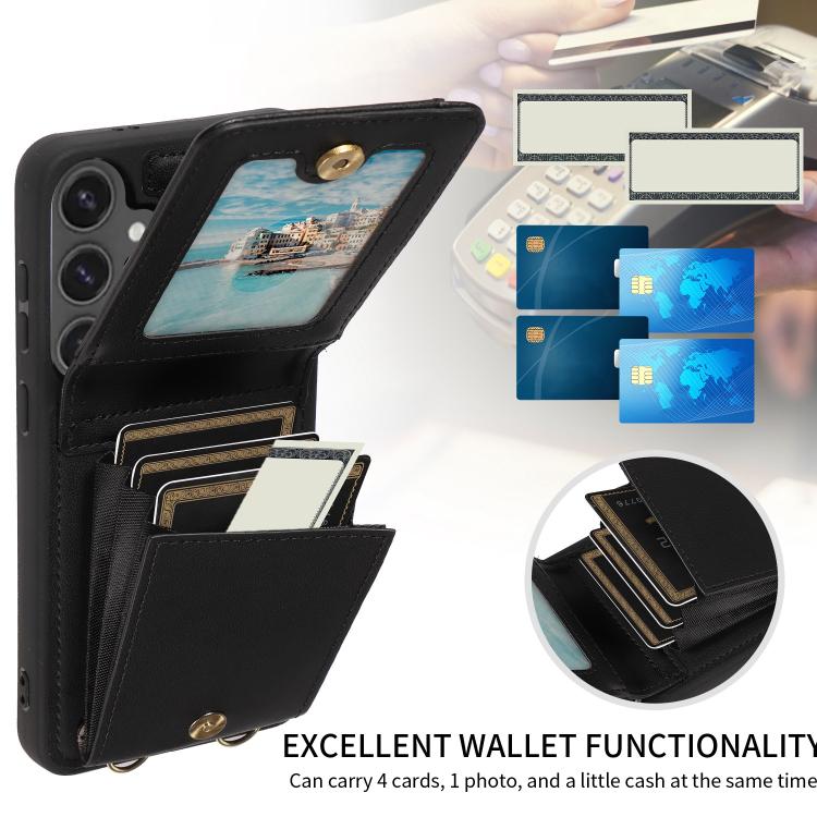 For Samsung Galaxy S25 FE 5G Crossbody Lanyard Zipper Wallet Leather Phone Case