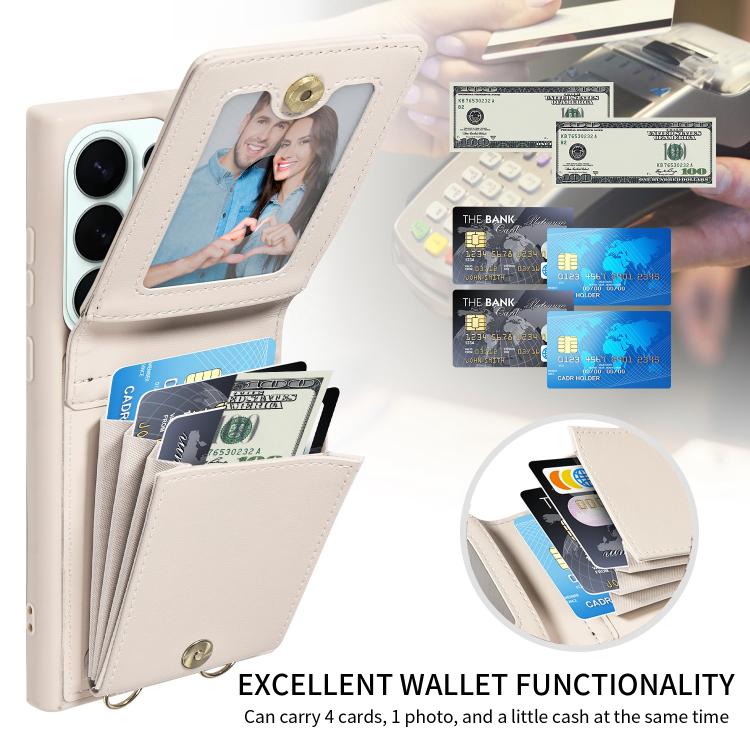 For Samsung Galaxy S26 Ultra 5G Crossbody Lanyard Zipper Wallet Leather Phone Case