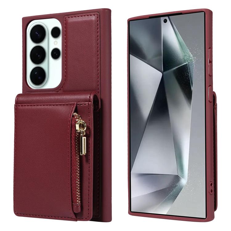 For Samsung Galaxy S26 Ultra 5G Crossbody Lanyard Zipper Wallet Leather Phone Case