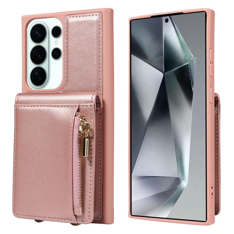 For Samsung Galaxy S26 Ultra 5G Crossbody Lanyard Zipper Wallet Leather Phone Case