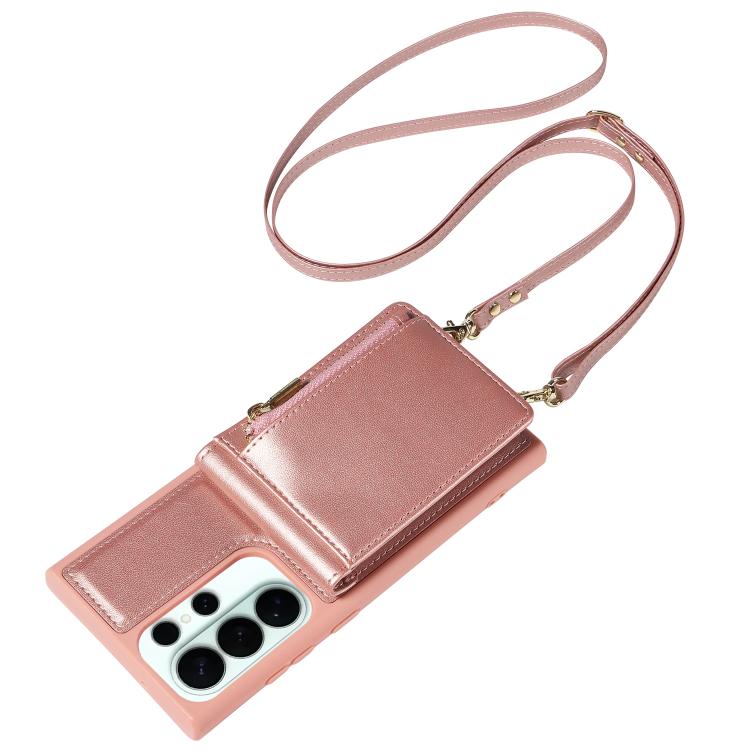 For Samsung Galaxy S26 Ultra 5G Crossbody Lanyard Zipper Wallet Leather Phone Case