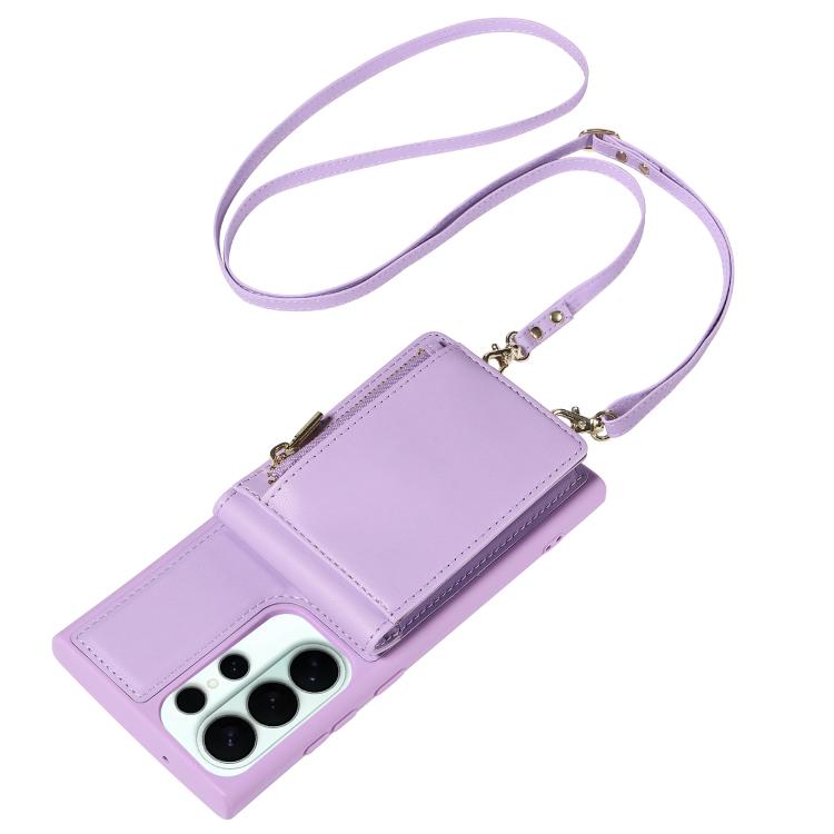 For Samsung Galaxy S26 Ultra 5G Crossbody Lanyard Zipper Wallet Leather Phone Case