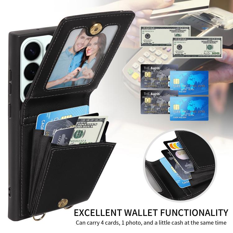 For Samsung Galaxy S26 Ultra 5G Crossbody Lanyard Zipper Wallet Leather Phone Case