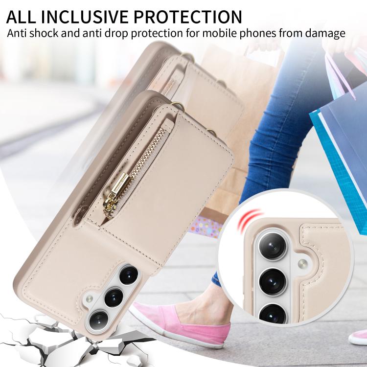 For Samsung Galaxy S26+ 5G Crossbody Lanyard Zipper Wallet Leather Phone Case