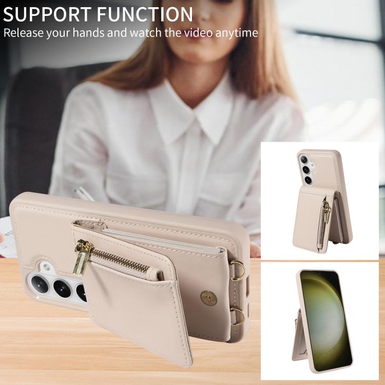 For Samsung Galaxy S26+ 5G Crossbody Lanyard Zipper Wallet Leather Phone Case