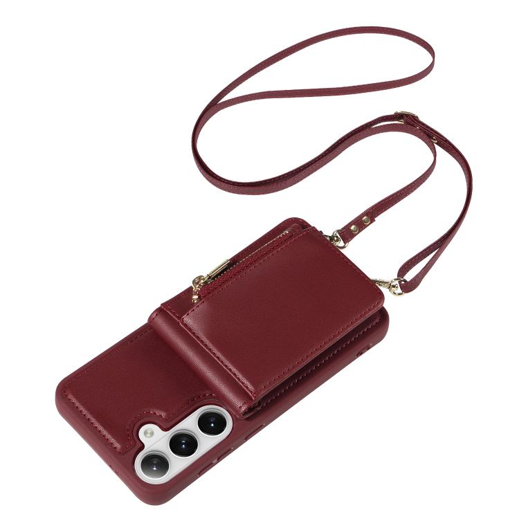 For Samsung Galaxy S26+ 5G Crossbody Lanyard Zipper Wallet Leather Phone Case